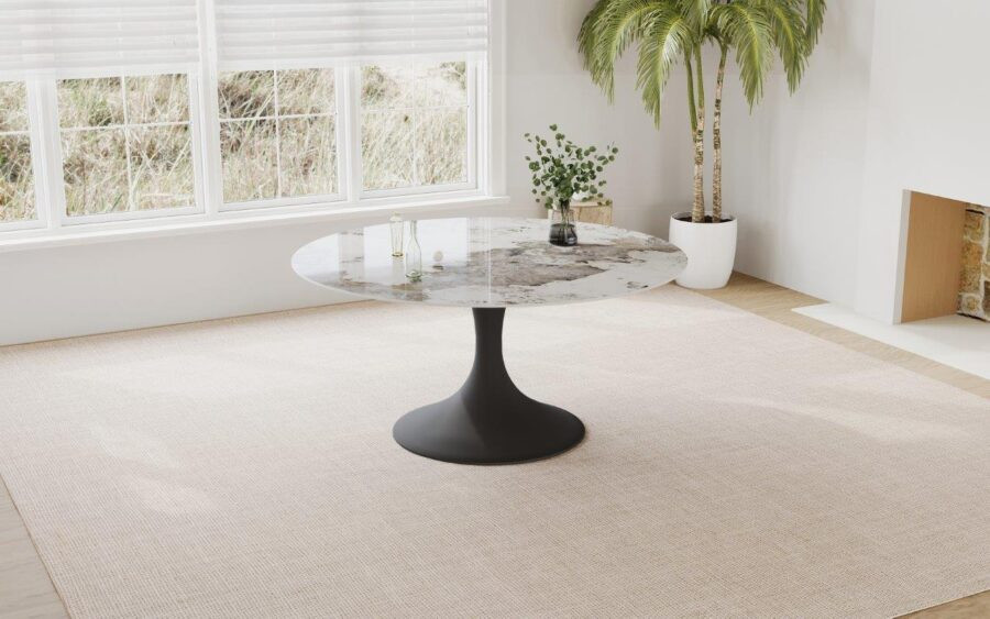 Lievens-Calise-round-table-160-cm-ceramic-Elysium-Marble-Brown